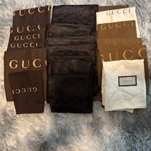 Gucci Luxury Dust Bag Set in Brown, Black, and White
